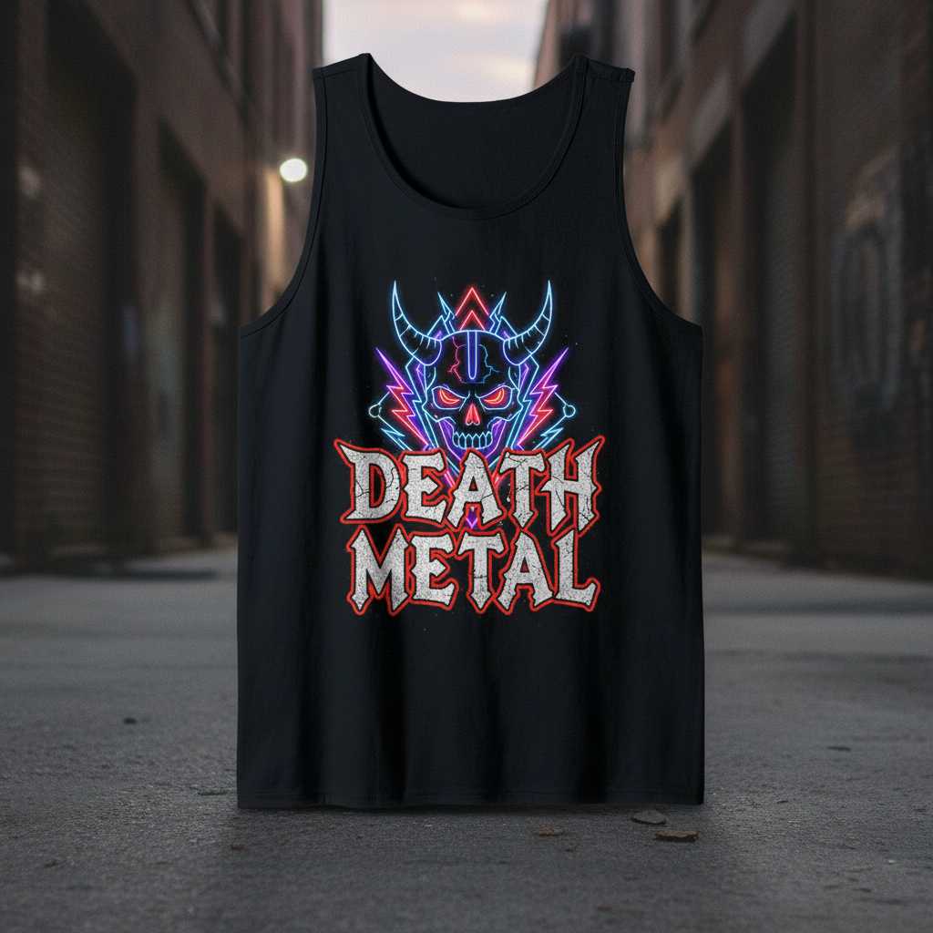 Death Metal Graphic T-Shirt Tee Novelty Unisex Top Gift Idea for Music Fans