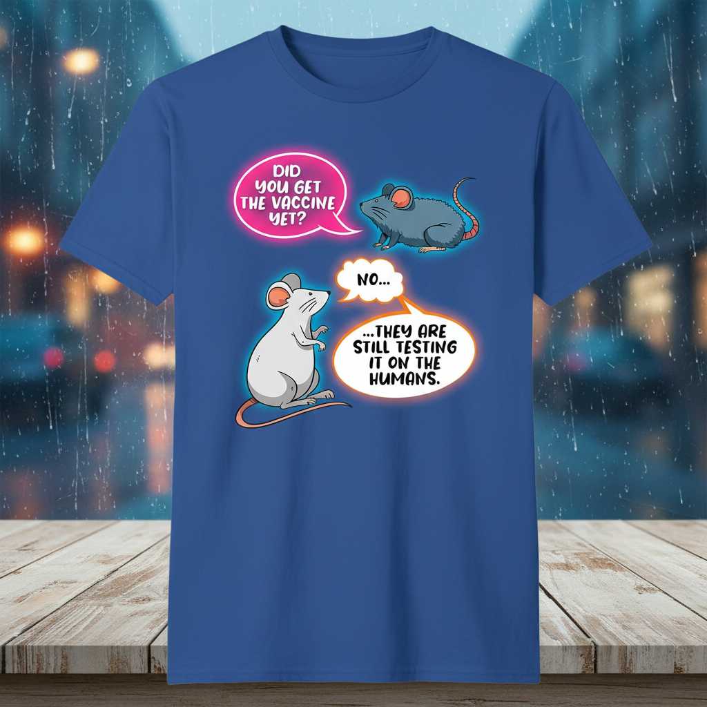 Did You Get The Vaccine Yet No Testing On Humans Graphic T-Shirt Tee Novelty Merch