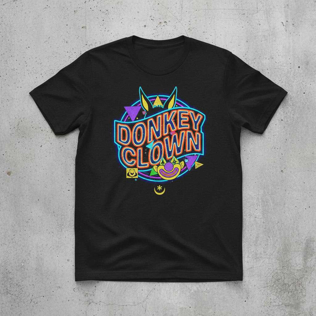 Donkey Clown Graphic T-Shirt Novelty Tee Funny Unisex Clothing Gift Idea