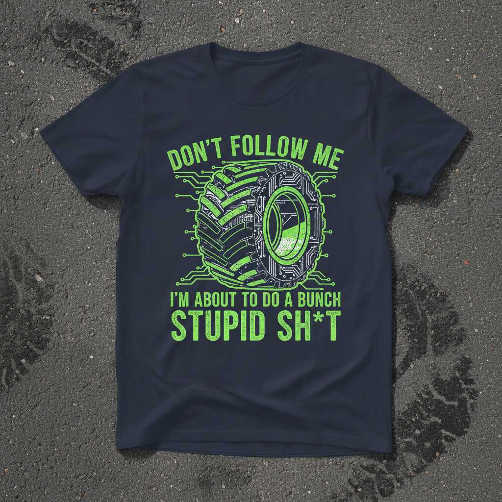Dont Follow Me Im About To Do A Bunch Stupid Sh-t Graphic T-Shirt Tee Gift
