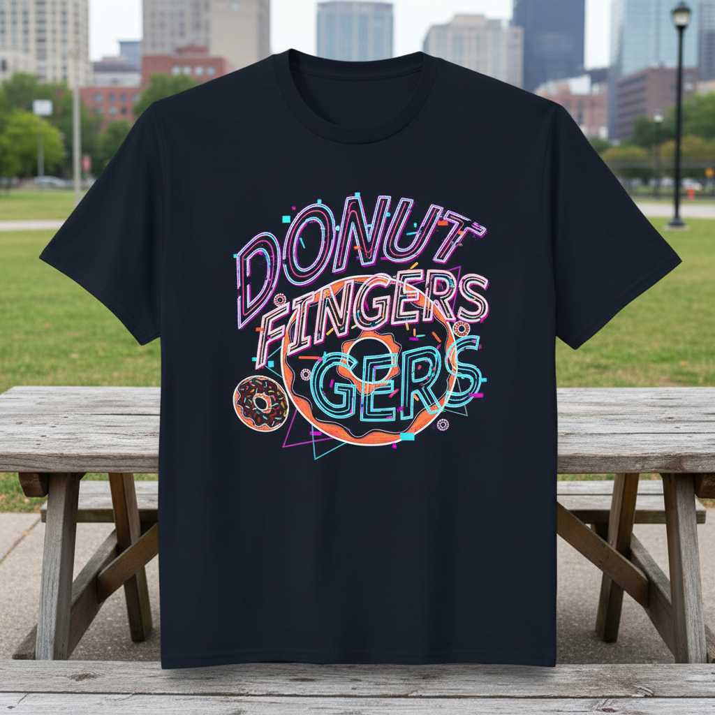 Donut Fingers Graphic Novelty T-Shirt Funny Tee Gift Idea for Donut Lovers