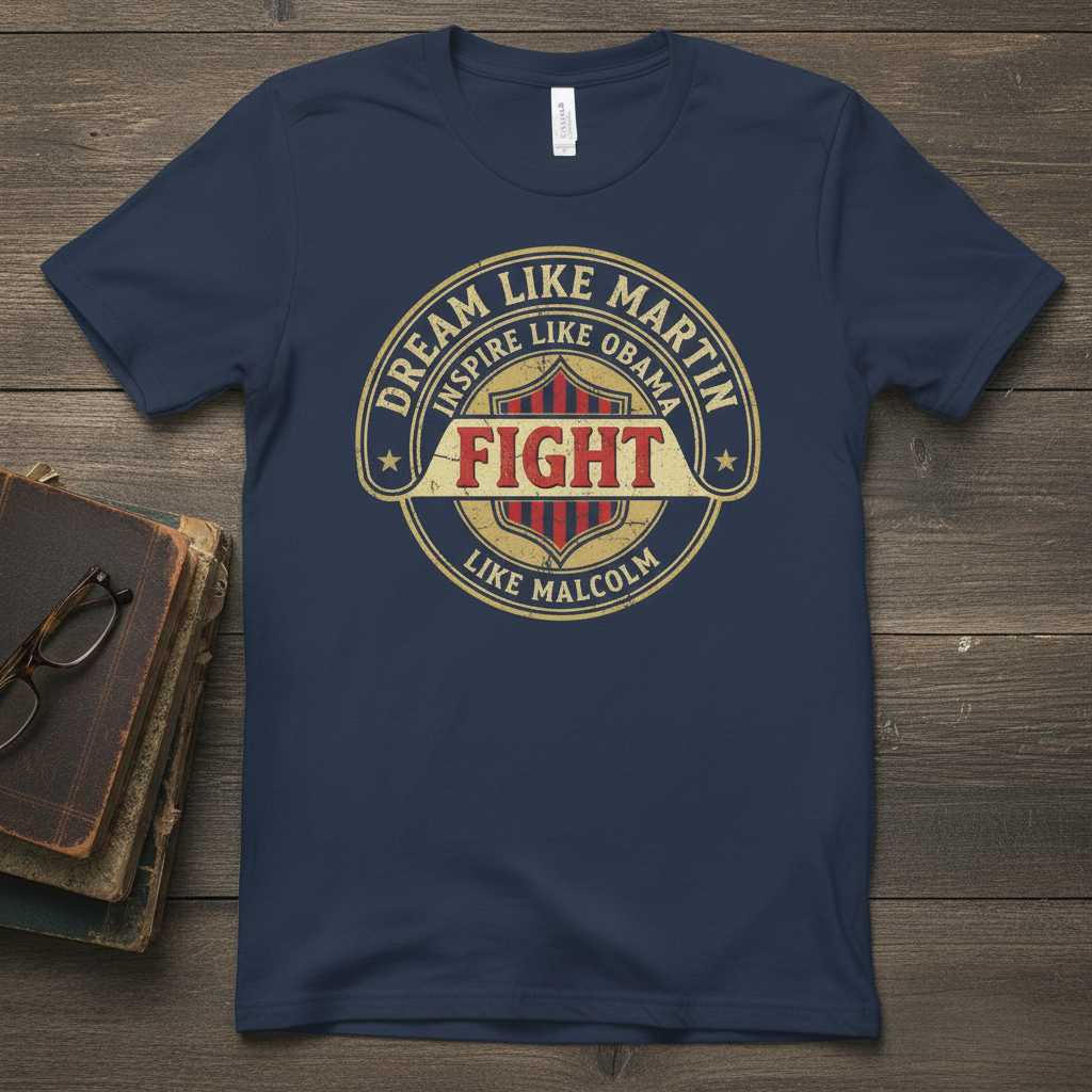 Dream Like Martin Inspire Like Obama Fight Like Malcolm Vintage Graphic T-Shirt Tee Gift