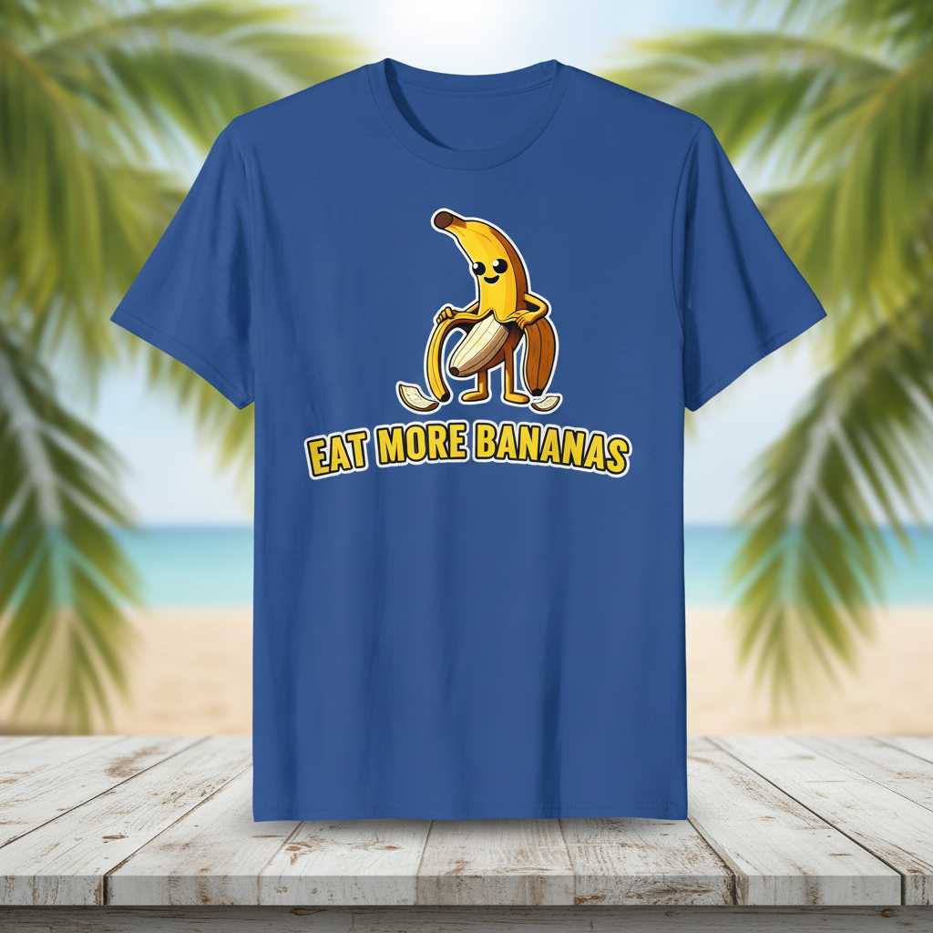Eat More Bananas Funny Graphic T-Shirt Novelty Tee Gift Idea for Banana Lovers