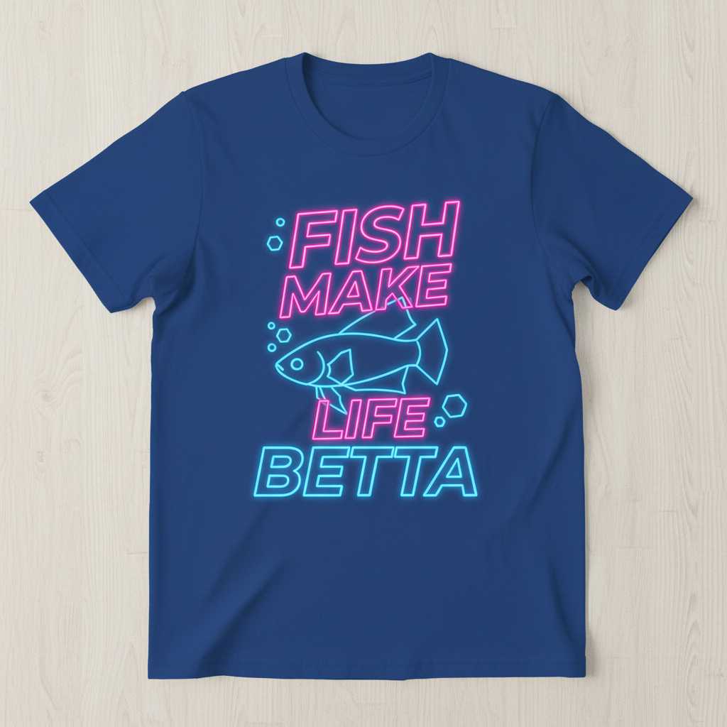 Fish Make Life Betta Graphic T-Shirt Tee Novelty Gift for Betta Fish Lover