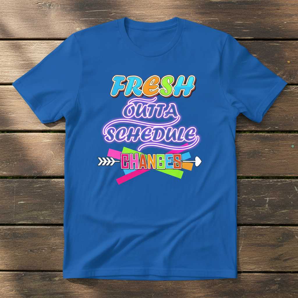 Fresh Outta Schedule Changes Graphic T-Shirt Novelty Tee Back To School Outfit Gift