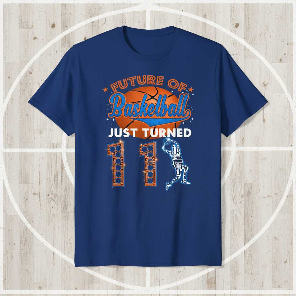 Future of Basketball Just Turned 11 Graphic T-Shirt Tee Gift for Young Fan