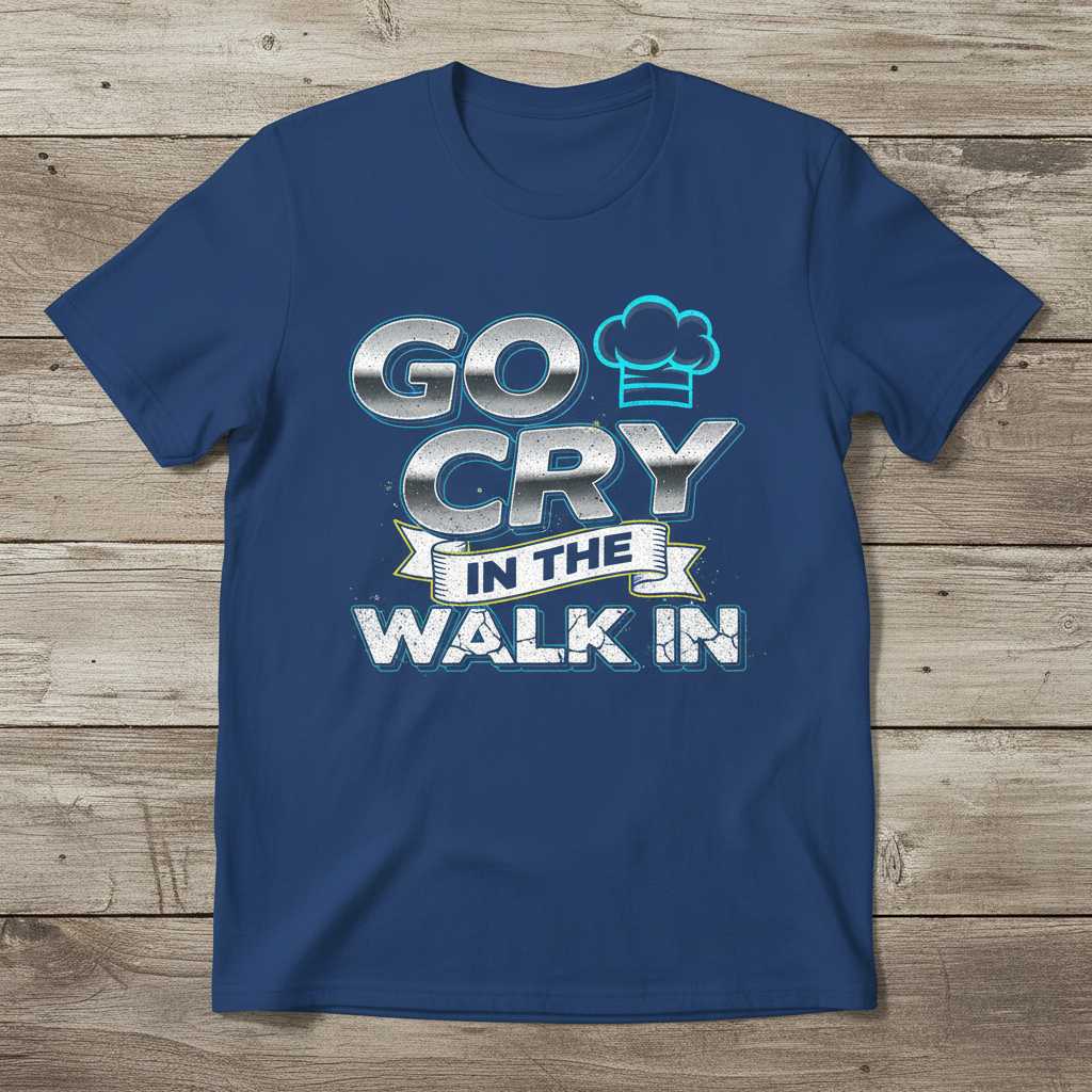 Go Cry In The Walk In Funny Chef T-Shirt Graphic Cooking Tee Gift for Kitchen Lover