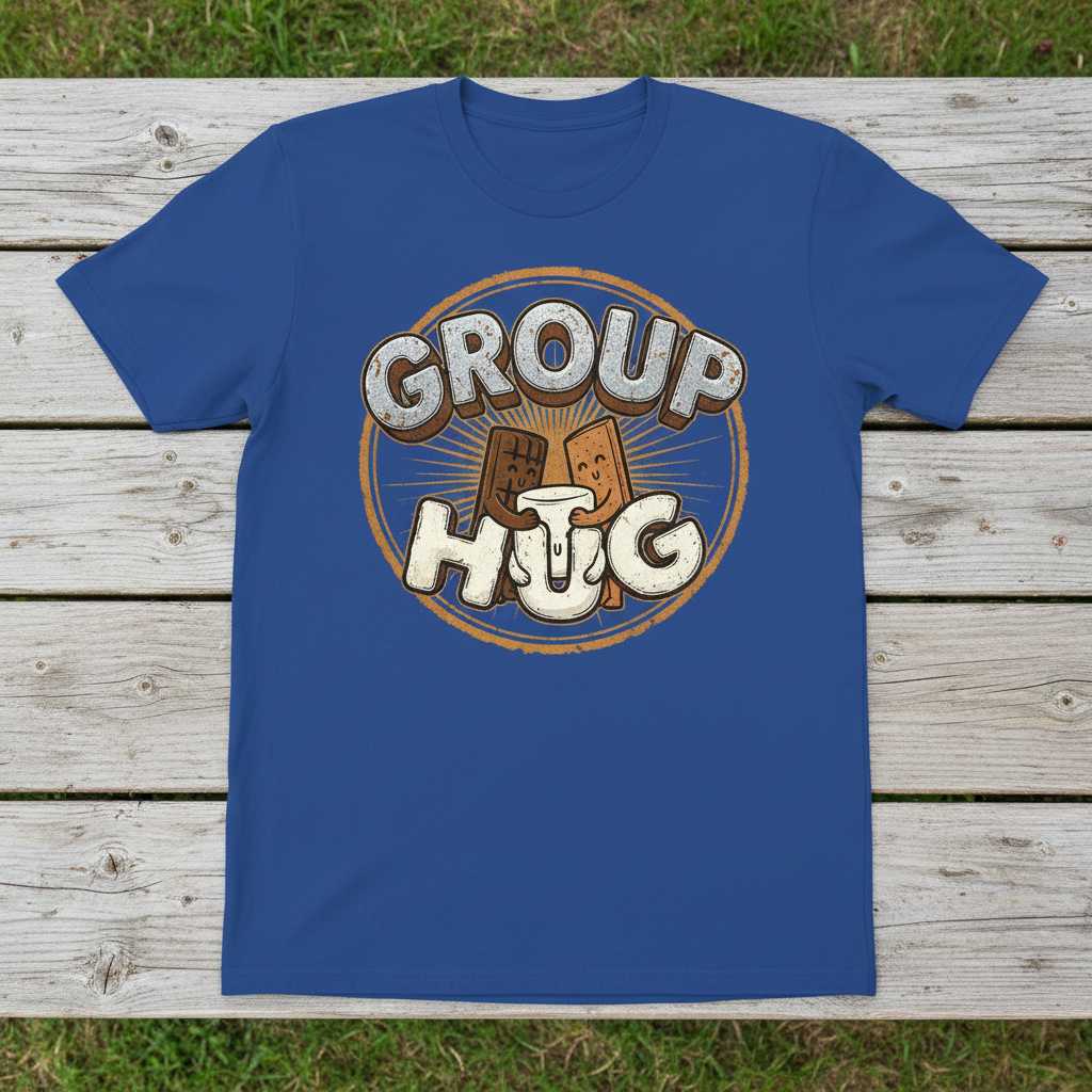Group Hug Cute Smores Camping T-Shirt Tee Novelty Graphic Gift for Outdoor Lovers