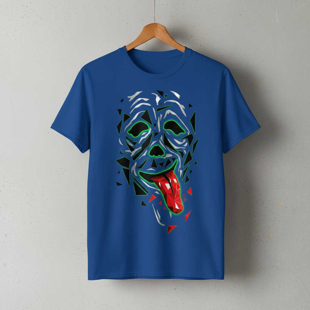 Halloween Monster Face Graphic T-Shirt Tee Novelty Clothing Gift for Horror Fans