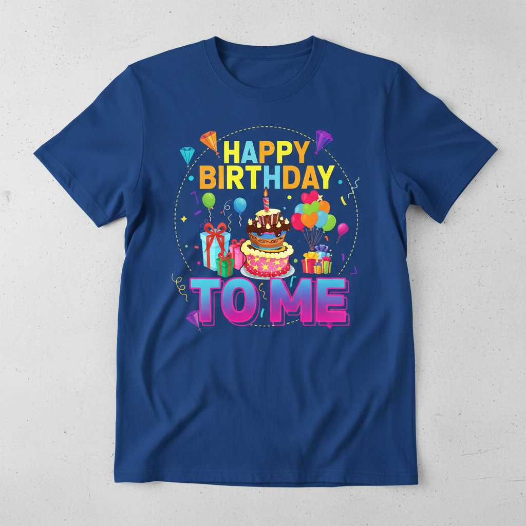 Happy Birthday To Me Graphic T-Shirt Tee Novelty Party Clothing Gift Idea