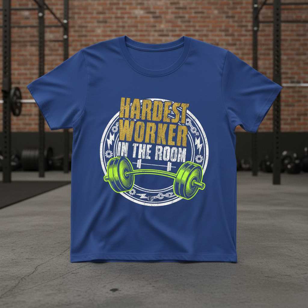 Hardest Worker In The Room Graphic T-Shirt Gym Workout Tee Fitness Enthusiast Gear