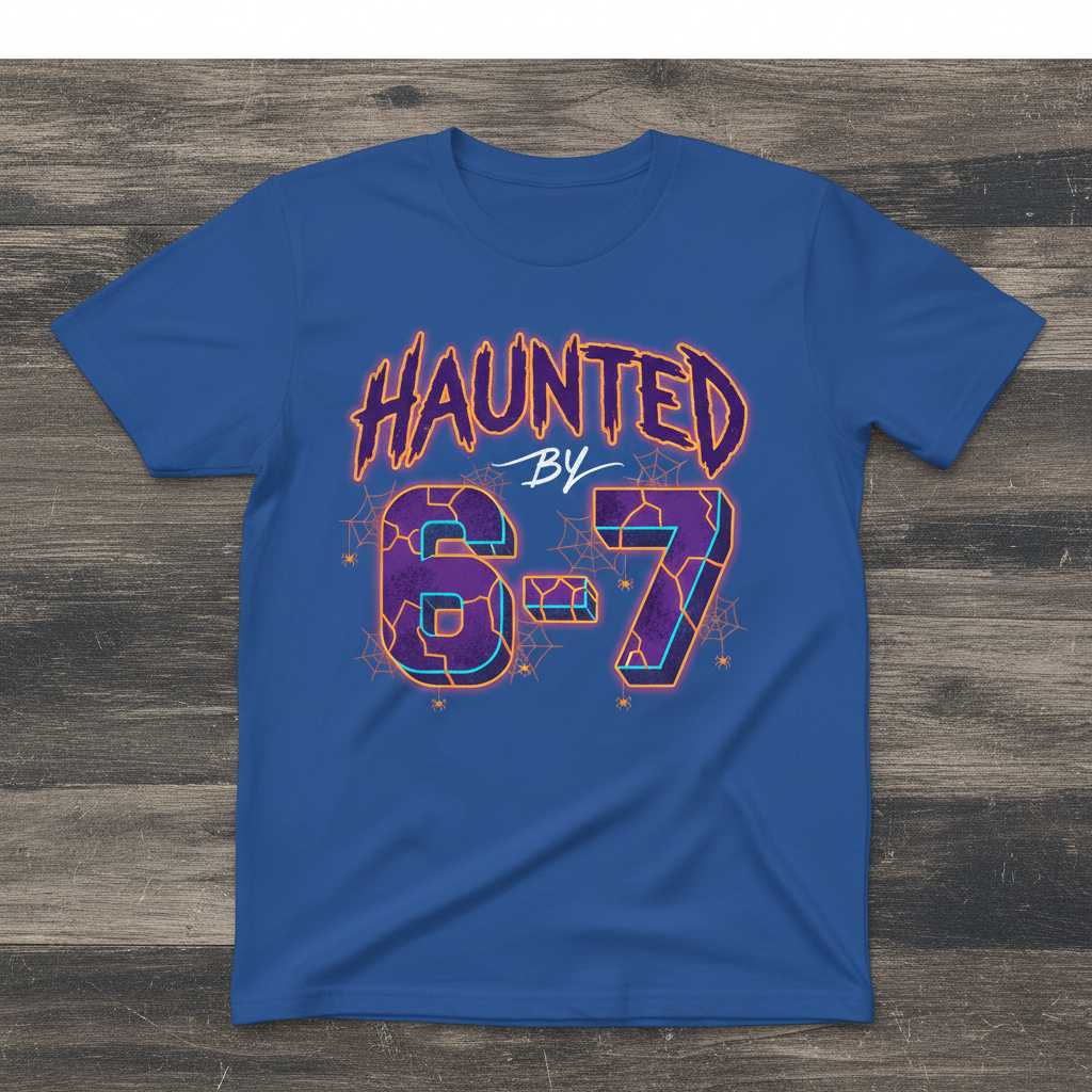 Haunted By 6-7 Halloween Graphic T-Shirt Tee Novelty Spooky Gift Outfit