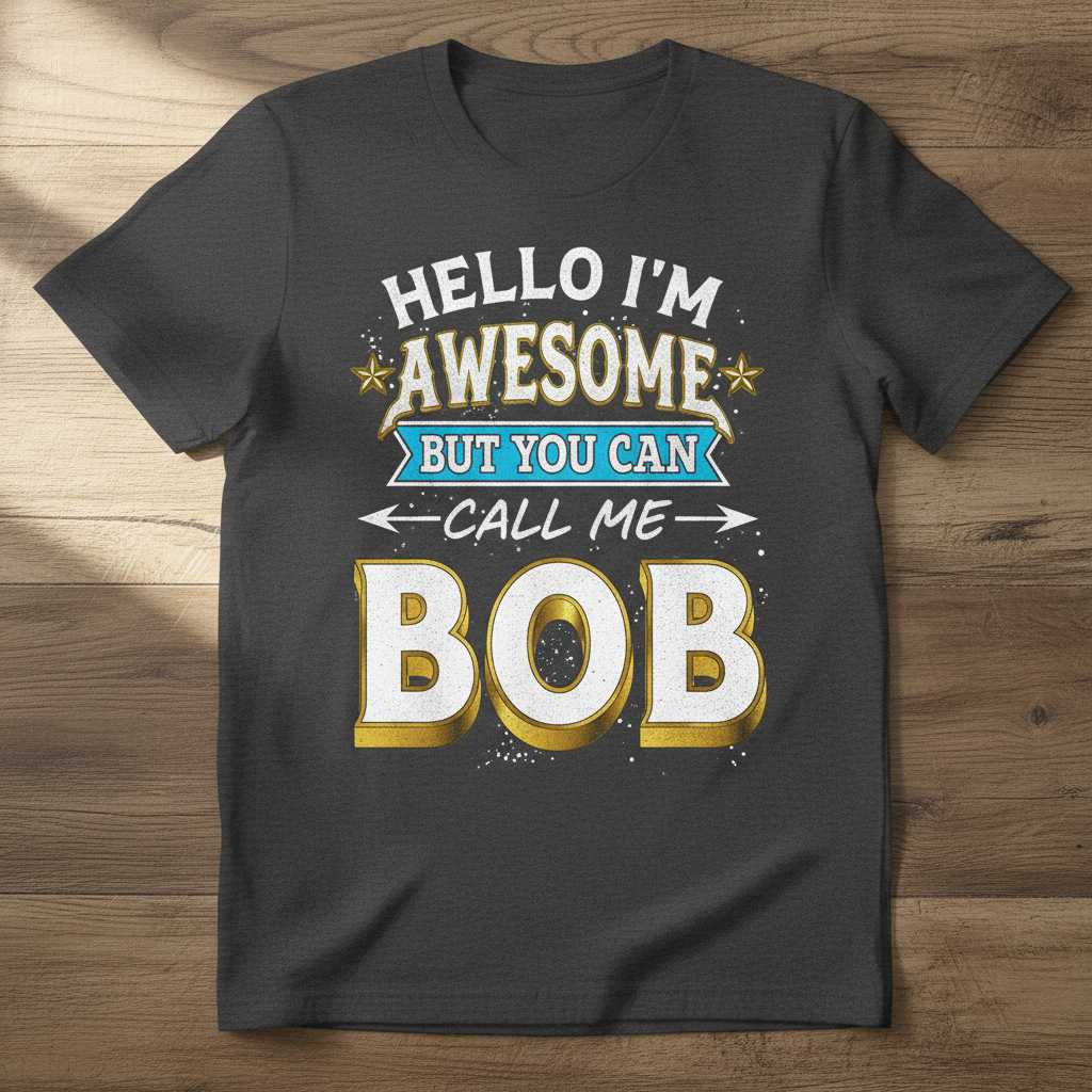 Hello Im Awesome But You Can Call Me Bob T-Shirt Tee Novelty Gift Clothing
