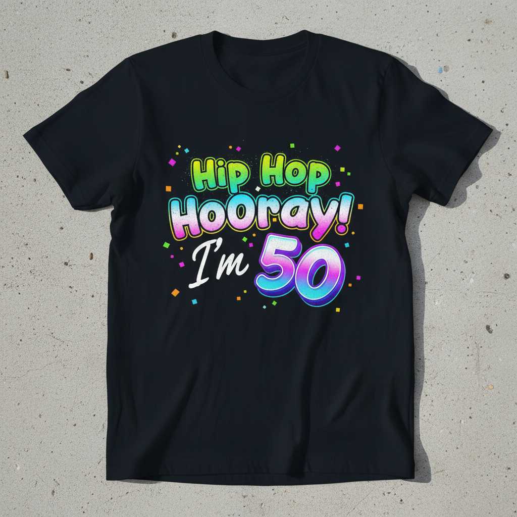 Hip Hop Hooray I’m 50 Graphic T-Shirt Tee Birthday Gift Idea Novelty Clothing
