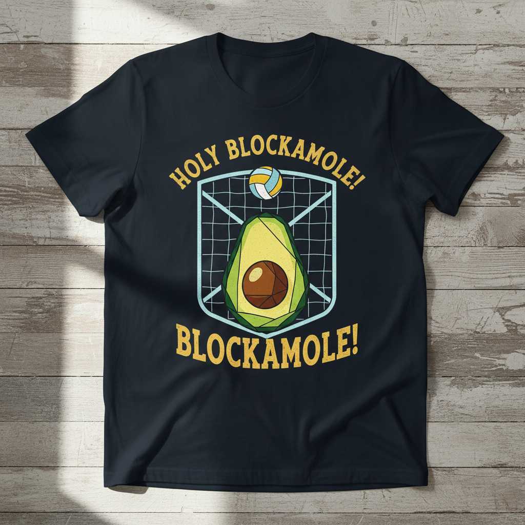 Holy Blockamole Blockamole Volleyball T-Shirt Funny Avocado Tee Gift Outfit