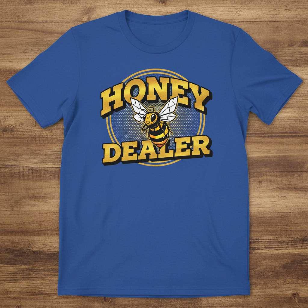 Honey Dealer Bee Graphic T-Shirt Novelty Tee Gift Idea for Beekeeping Enthusiasts