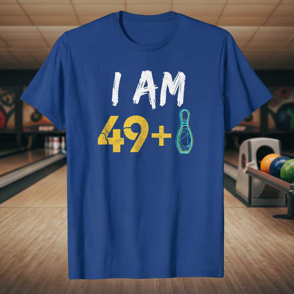I Am 49 Plus Bowling Birthday Graphic T-Shirt Tee Gift for Bowler Enthusiasts