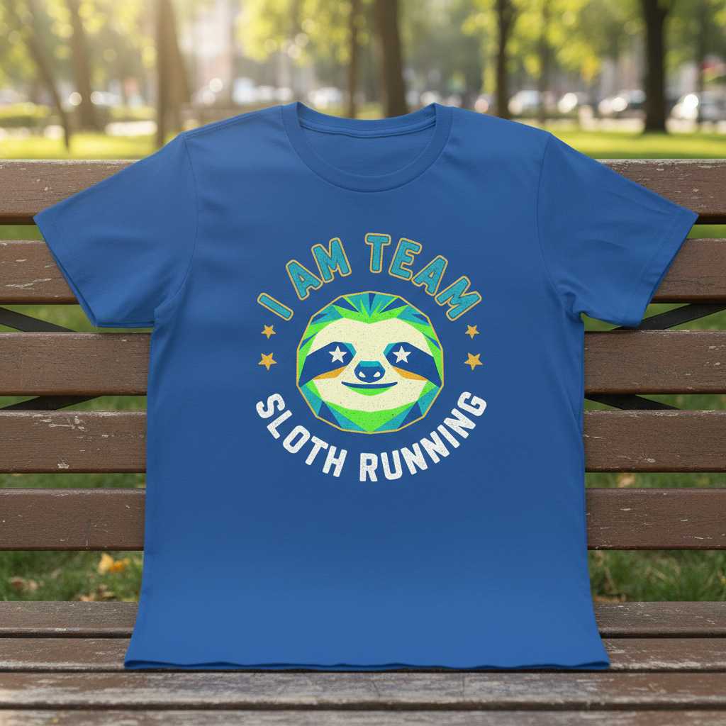 I Am Team Sloth Running Funny Graphic T-Shirt Tee Novelty Gift for Sloth Lovers
