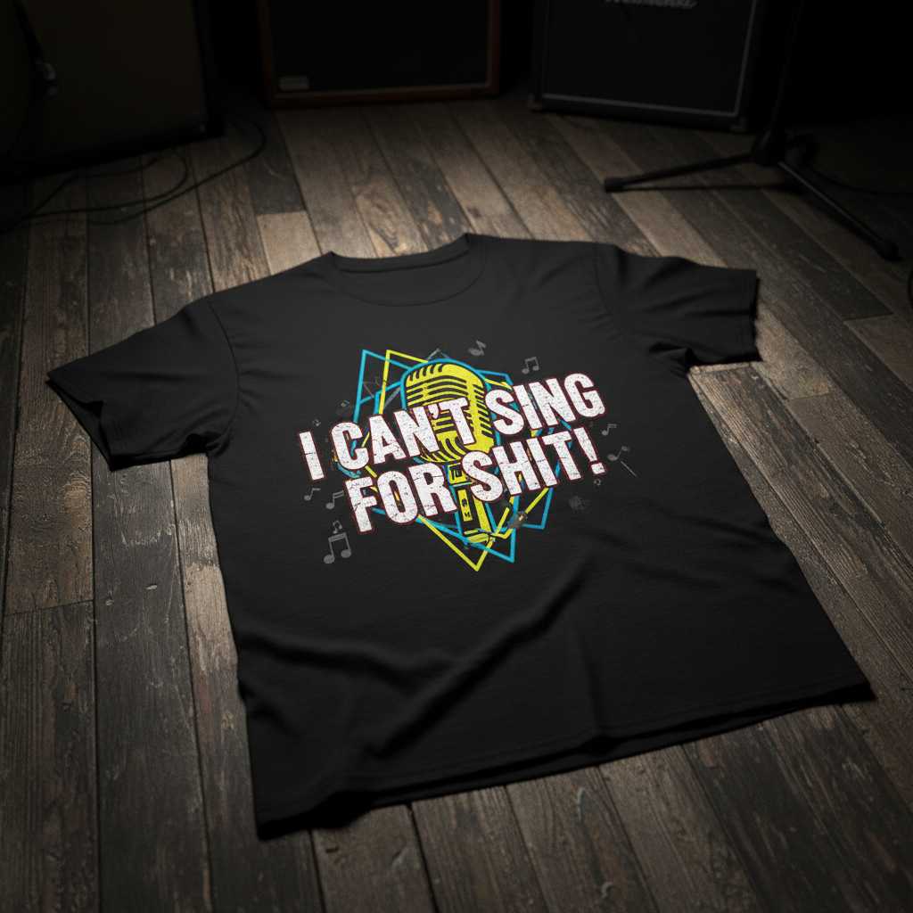I Cant Sing For Shit Graphic T-Shirt Tee Novelty Karaoke Gift Idea for Music Lovers