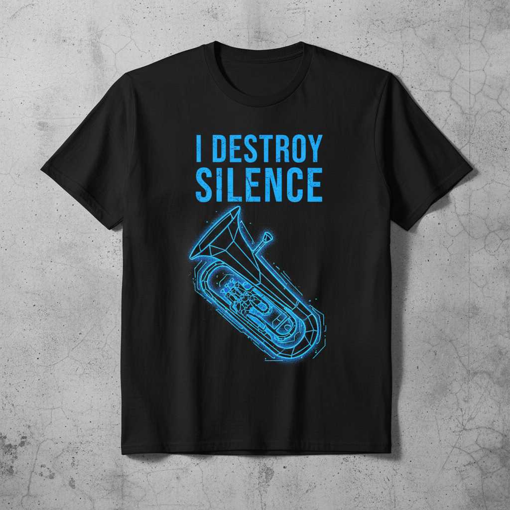I Destroy Silence Euphonium Graphic T-Shirt Tee Novelty Gift for Music Lovers