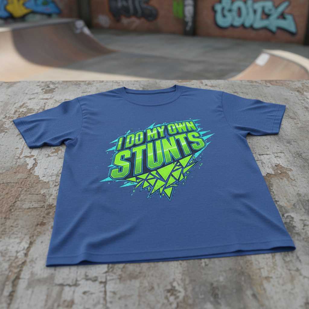 I Do My Own Stunts Graphic T-Shirt Novelty Tee Gift Idea for Stunt Fans