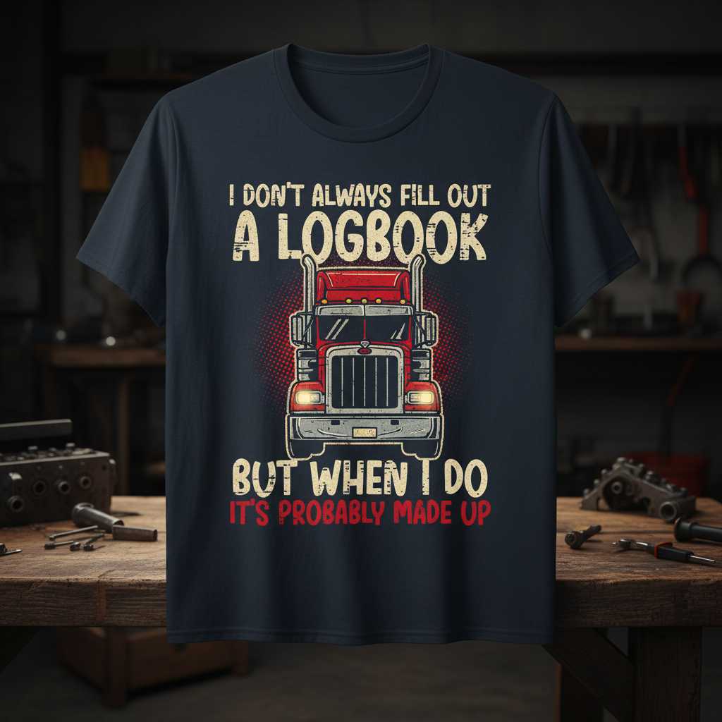 I Dont Always Fill Out A Logbook Trucker T-Shirt Tee Novelty Driver Gift
