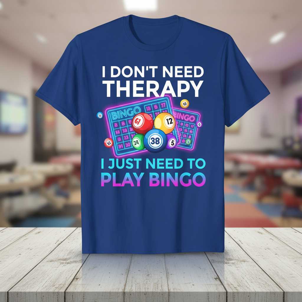 I Dont Need Therapy I Just Need To Play Bingo T-Shirt Tee Gift for Bingo Lovers