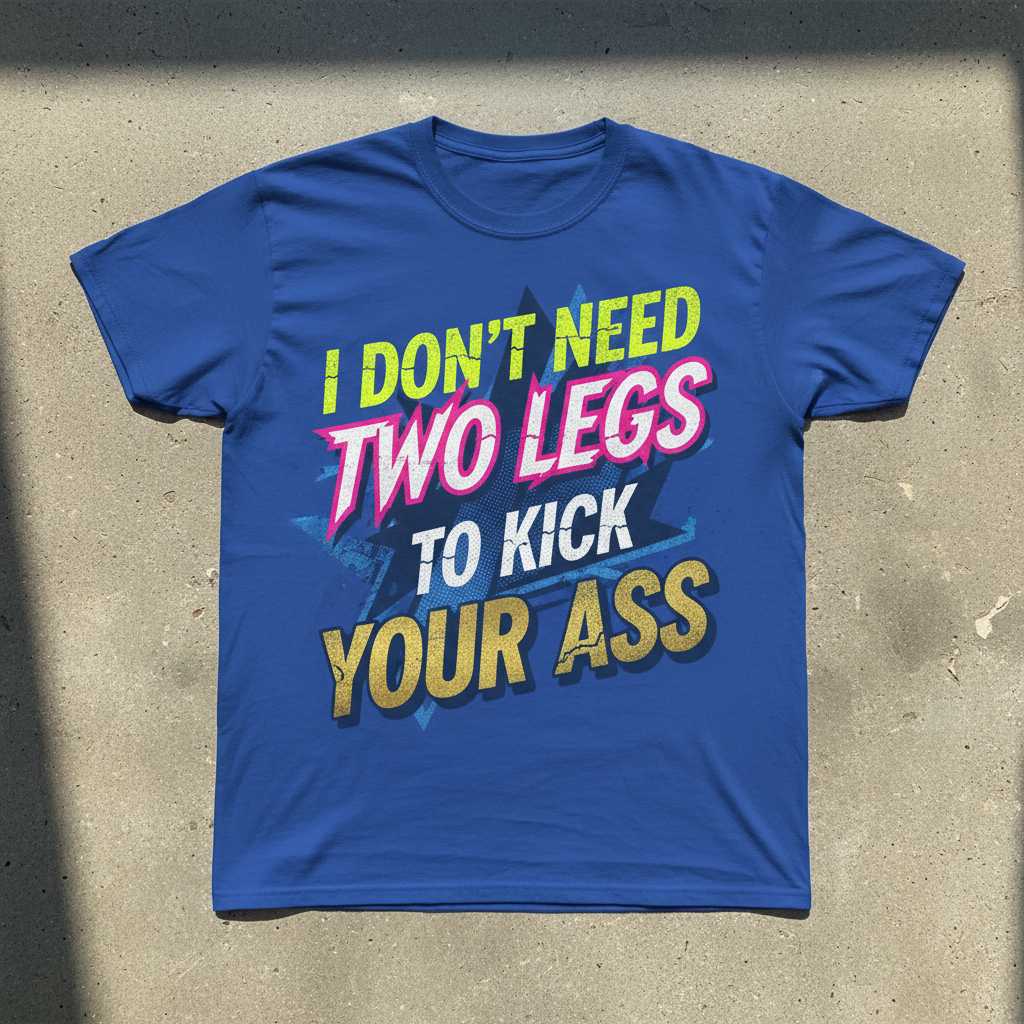 I Dont Need Two Legs To Kick Your Ass Graphic T-Shirt Tee Novelty Unisex Gift