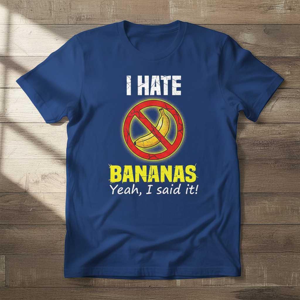 I Hate Bananas Yeah I Said It Graphic T-Shirt Novelty Tee Gift for Banana Haters