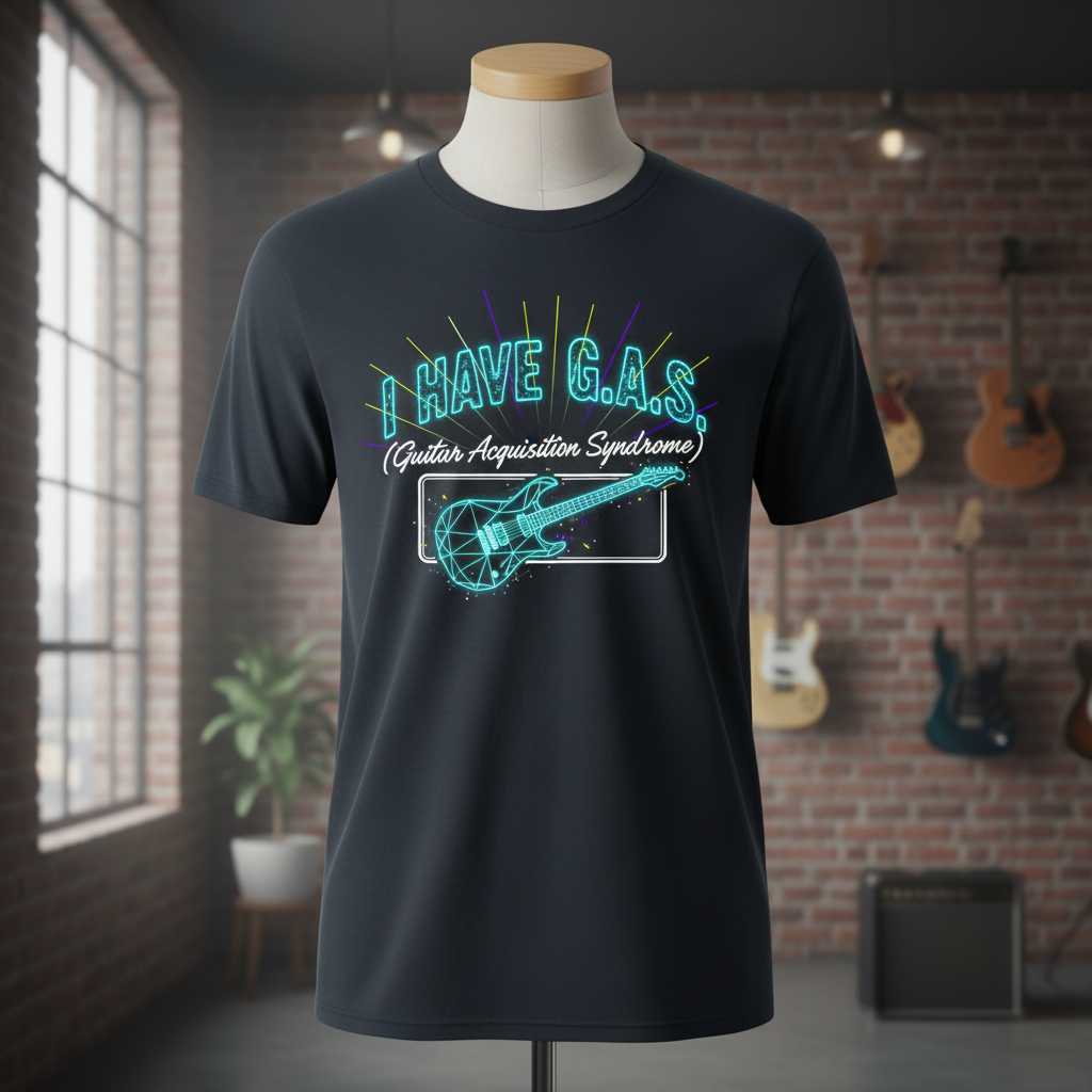 I Have G.A.S. Guitar Acquisition Syndrome T-Shirt Tee Graphic Musician Gift Idea