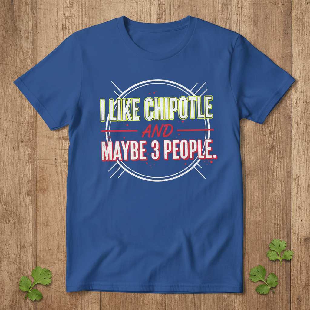 I Like Chipotle And Maybe 3 People - Funny Graphic T-Shirt Tee Novelty Gift