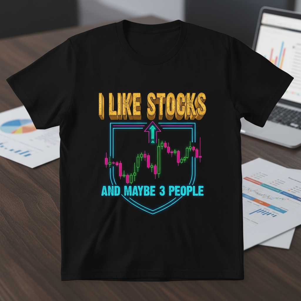 I Like Stocks And Maybe 3 People Graphic T-Shirt Tee Gift For Stock Trader Fan