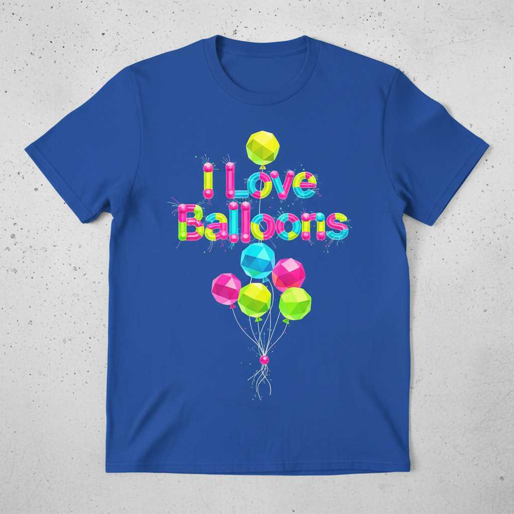 I Love Balloons Graphic T-Shirt Novelty Tee Party Outfit Gift for Balloon Lovers