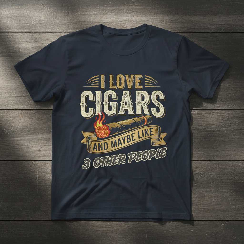 I Love Cigars And Maybe Like 3 Other People T-Shirt Funny Cigar Tee Gift