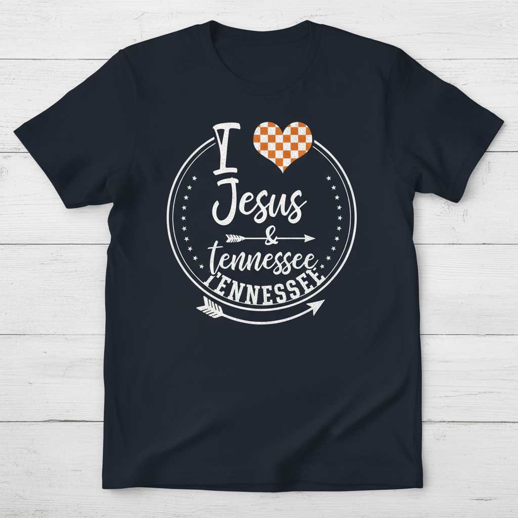 I Love Jesus & Tennessee Graphic T-Shirt Tee Novelty Unisex Gift for Fans