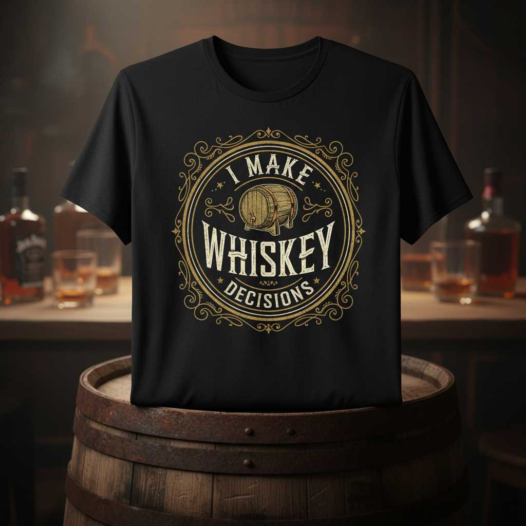I Make Whiskey Decisions Graphic T-Shirt Tee Novelty Gift Idea for Whiskey Lovers