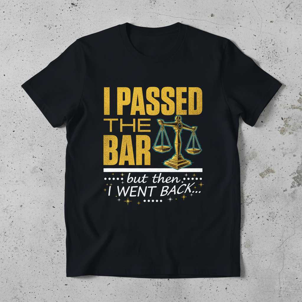 I Passed The Bar But Then I Went Back T-Shirt Tee Novelty Lawyer Gift Idea