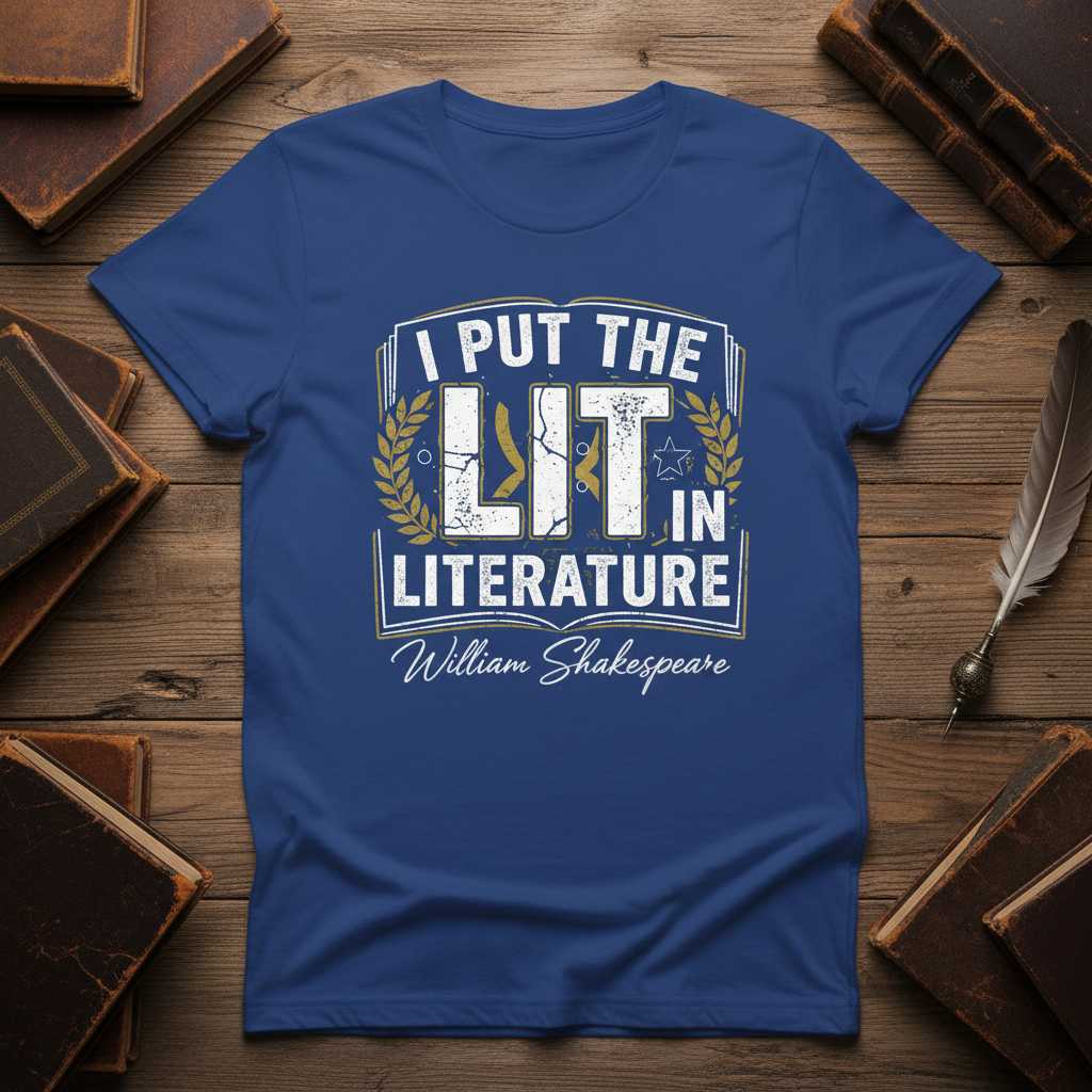 I Put The Lit In Literature William Shakespeare Graphic T-Shirt Tee Novelty Gift