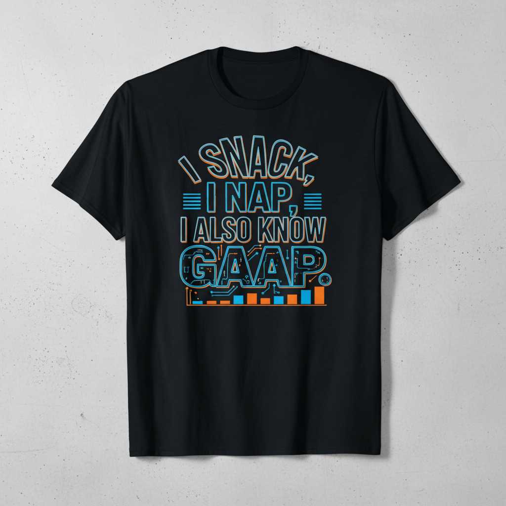 I Snack I Nap I Also Know GAAP Funny Accountant Graphic T-Shirt Tee Gift
