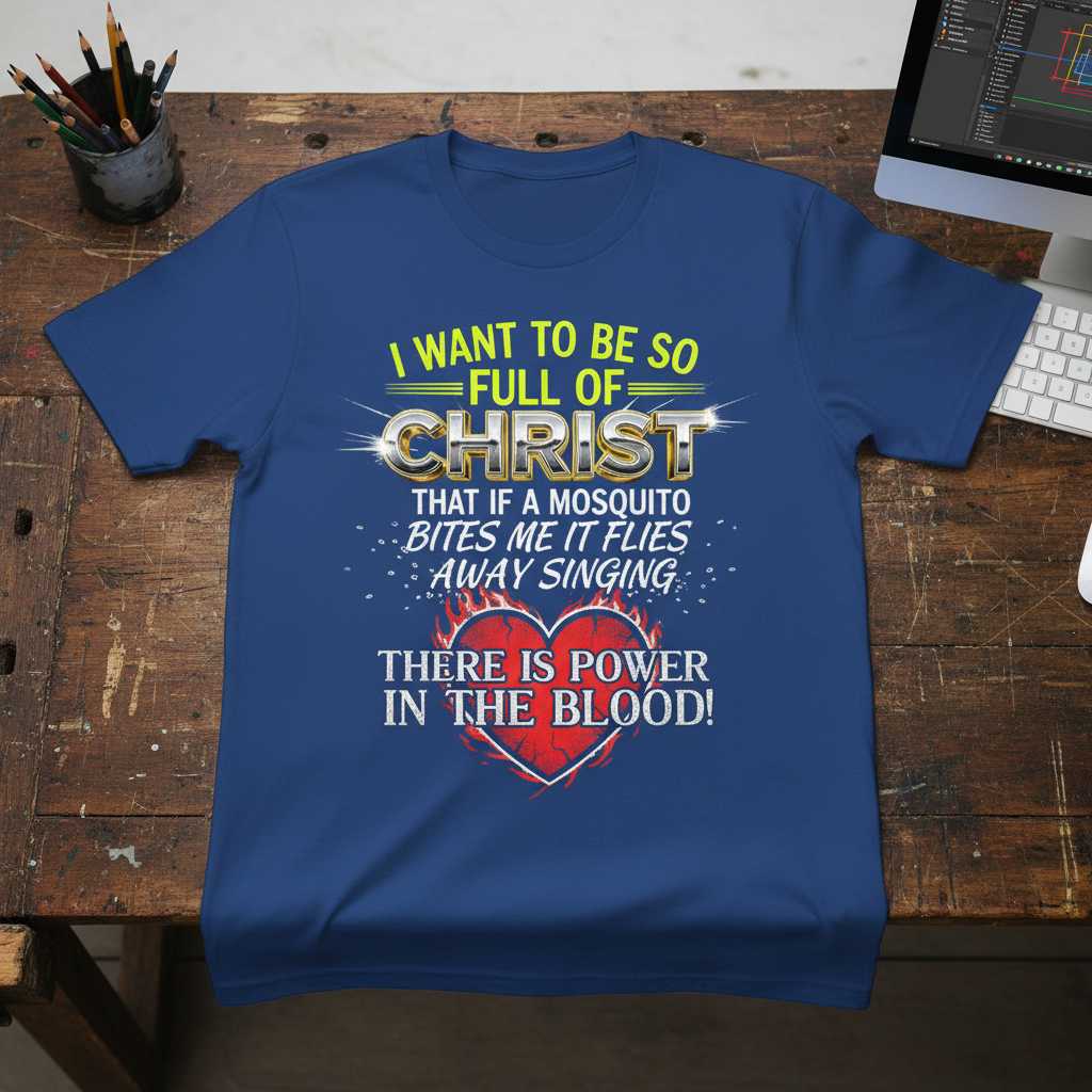 I Want To Be So Full Of Christ Mosquito Power In The Blood T-Shirt Tee Gift