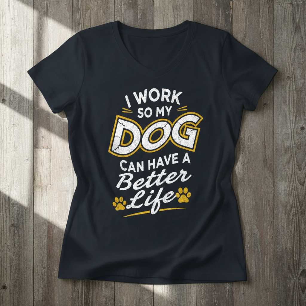 I Work So My Dog Can Have A Better Life Graphic T-Shirt Tee Gift for Dog Lovers