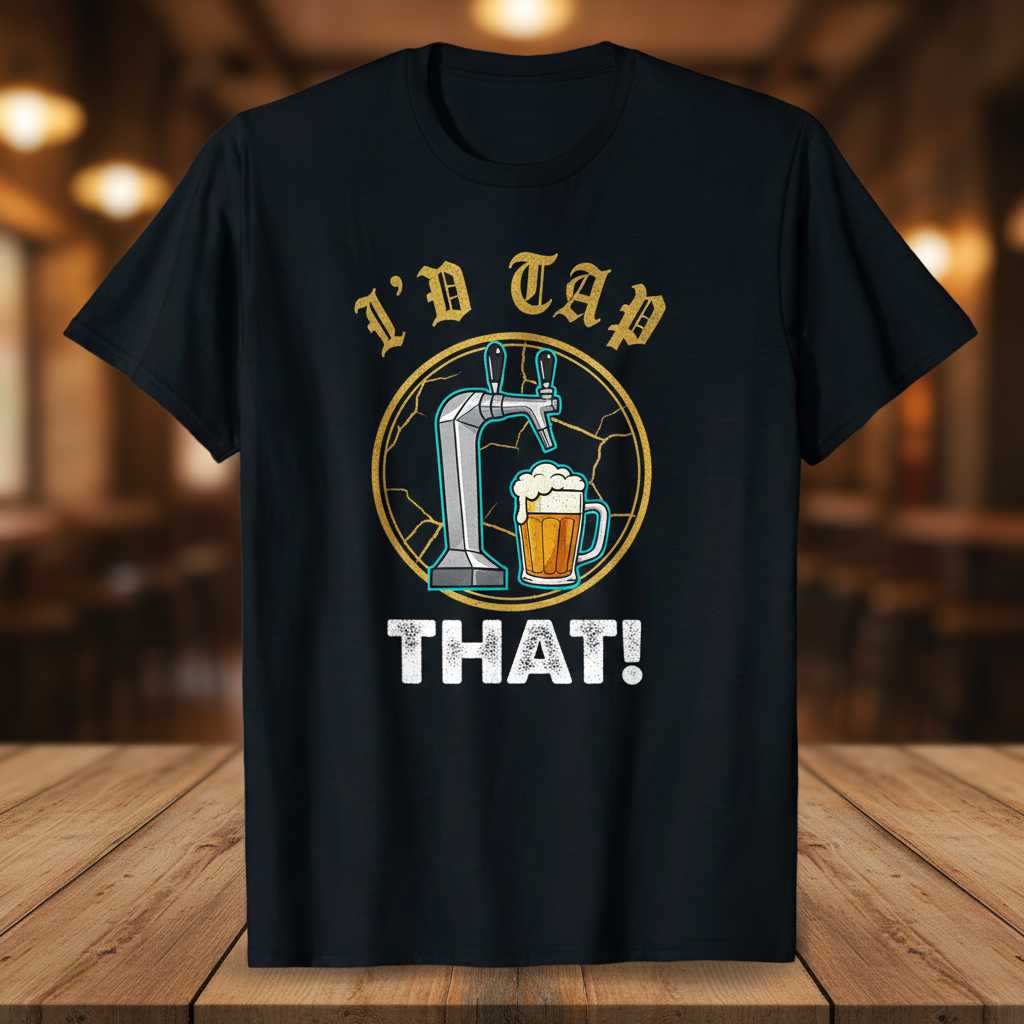 ID Tap That Beer Lover Graphic T-Shirt Novelty Brew Pub Tee Gift Idea