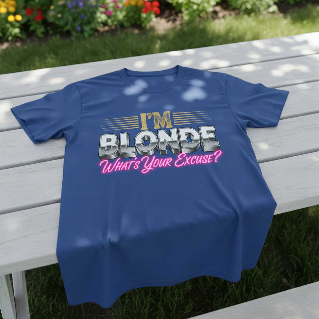 IM Blonde Whats Your Excuse Funny Graphic T-Shirt Novelty Tee Gift Idea