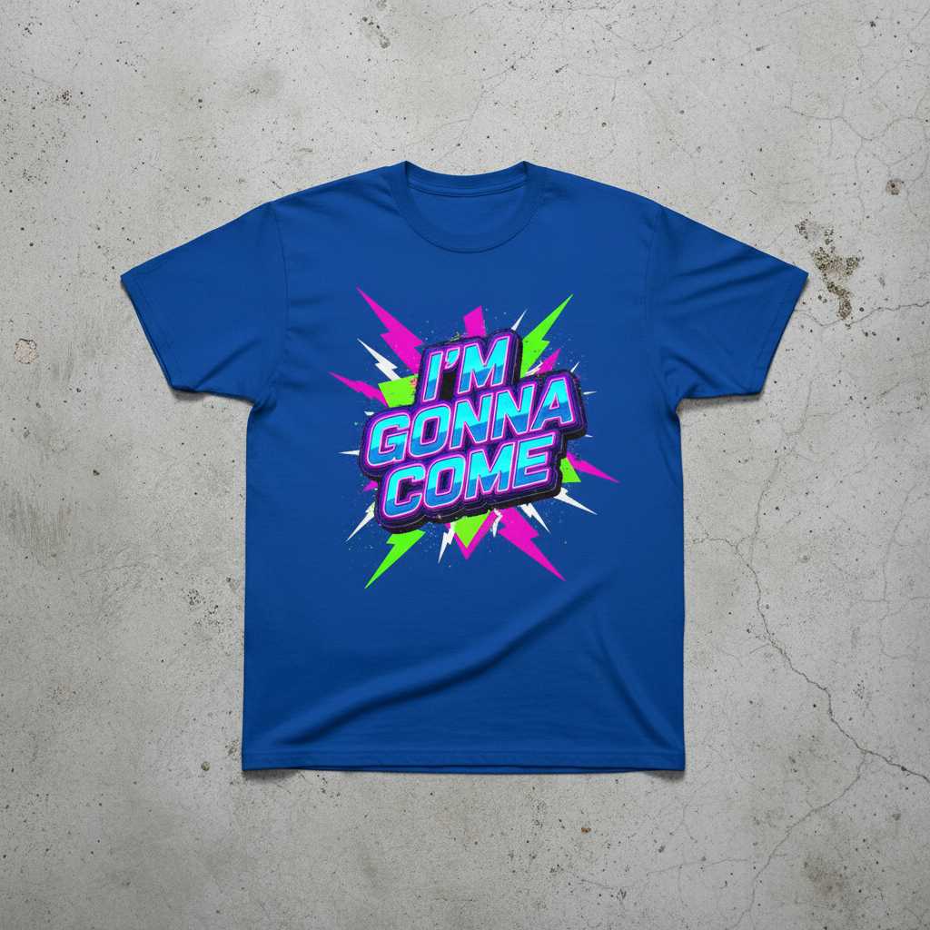 IM GONNA COME Graphic Novelty T-Shirt Retro Neon Tee Funny Gift Idea for Fans