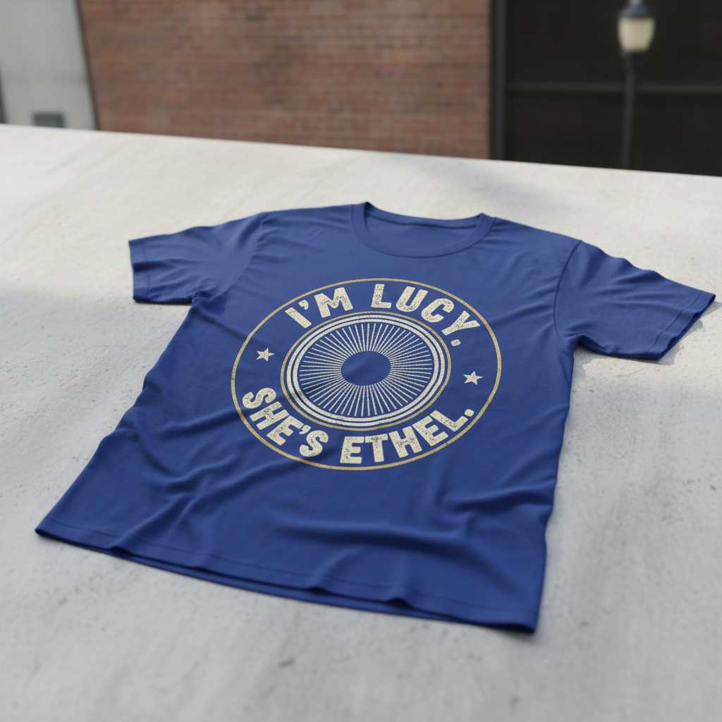 IM LUCY SHES ETHEL Distressed Graphic T-Shirt Retro Tee Gift for Best Friends