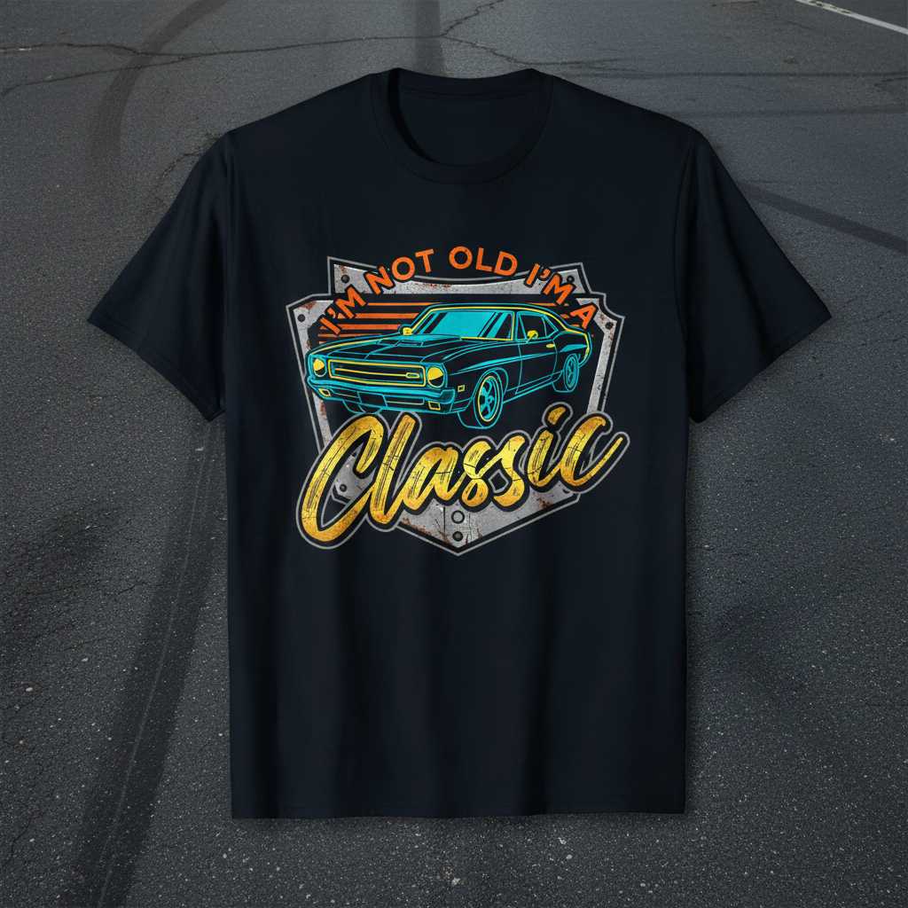 IM Not Old IM A Classic Vintage Car Graphic T-Shirt Retro Auto Tee Gift