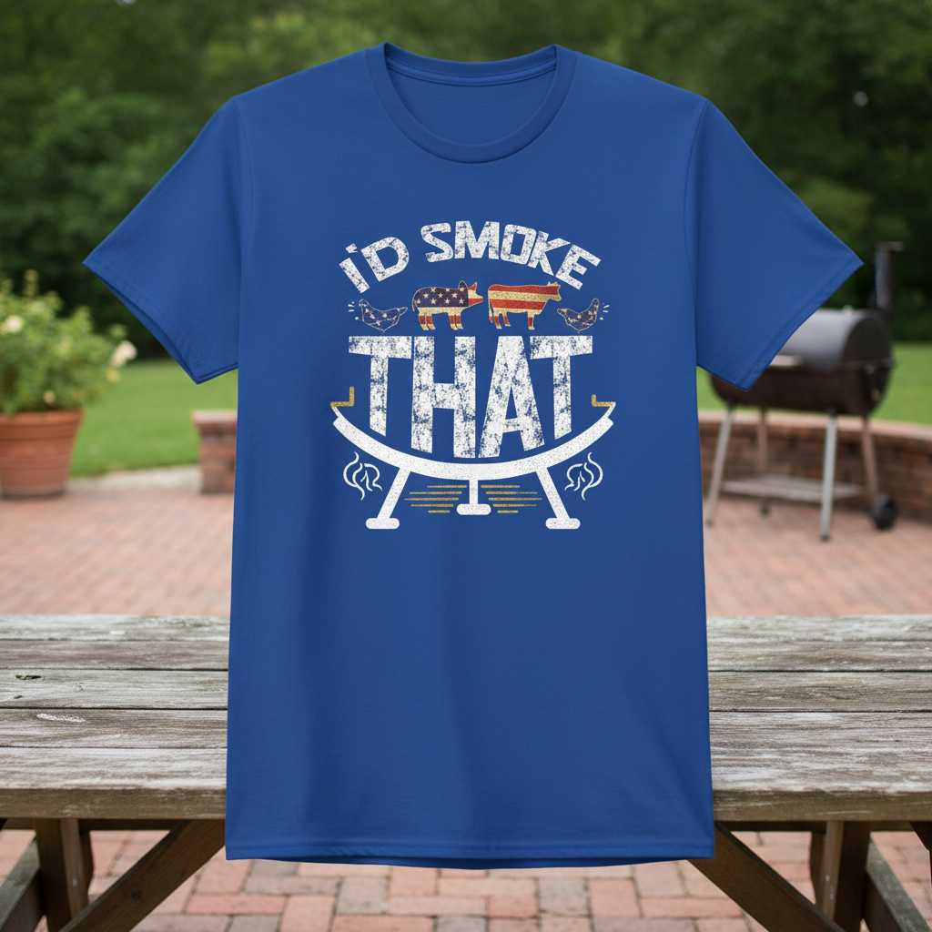 Id Smoke That BBQ Pitmaster Graphic T-Shirt Grill Lover Novelty Tee Gift Idea