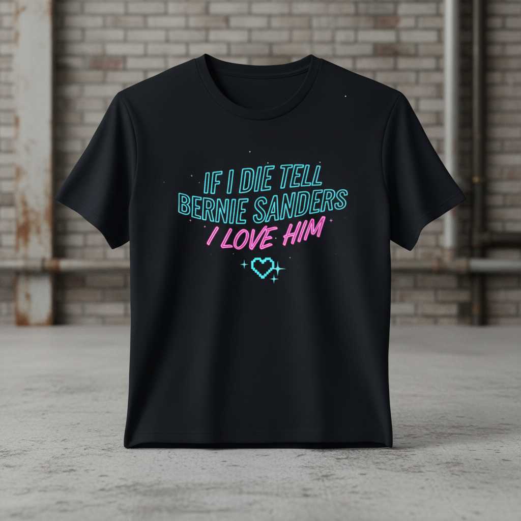 If I Die Tell Bernie Sanders I Love Him Graphic T-Shirt Novelty Unisex Tee