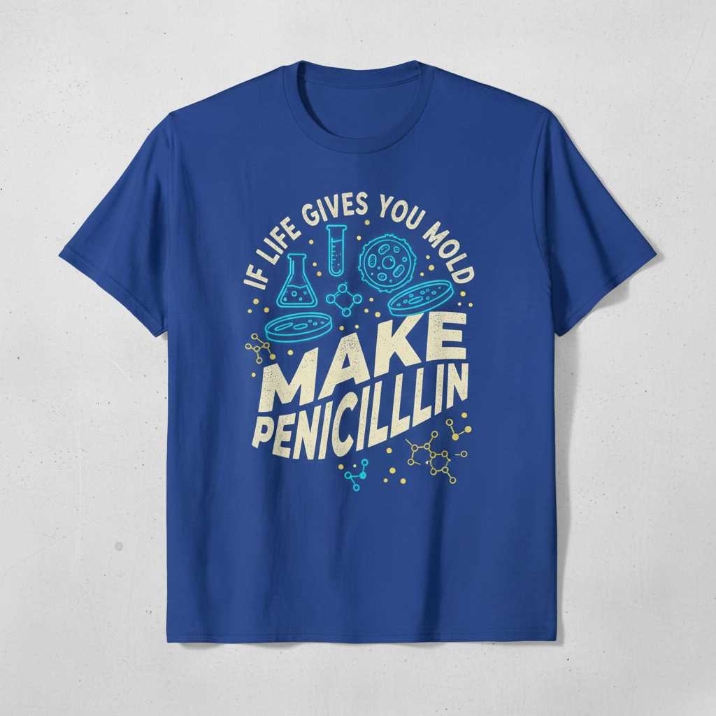 If Life Gives You Mold Make Penicillin T-Shirt Science Graphic Tee Gift for Biology Fans