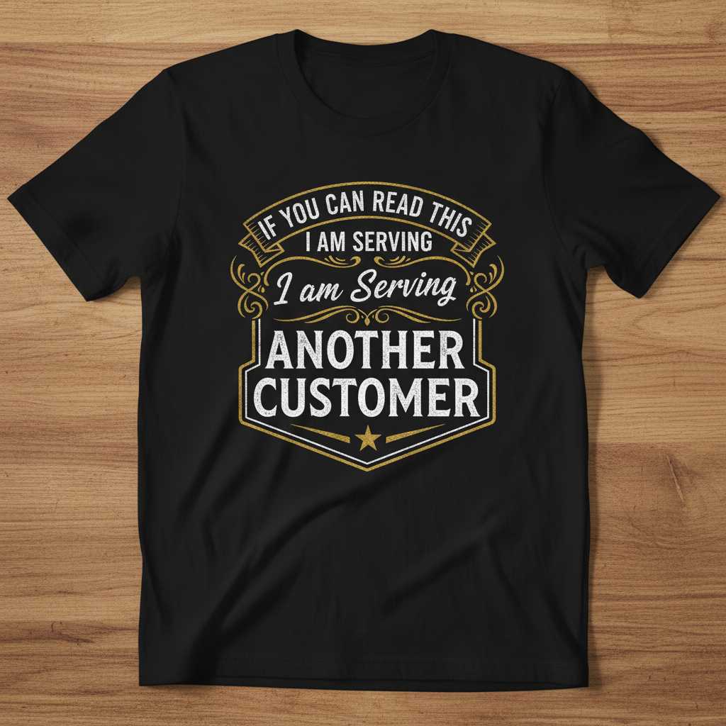 If You Can Read This I Am Serving Another Customer Funny Bartender T-Shirt Tee Gift